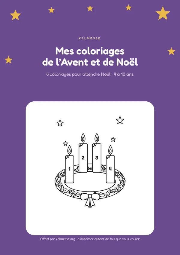 Couverture des coloriages de l’Avent de Kelmesse